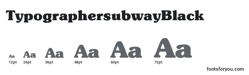 Rozmiary czcionki TypographersubwayBlack