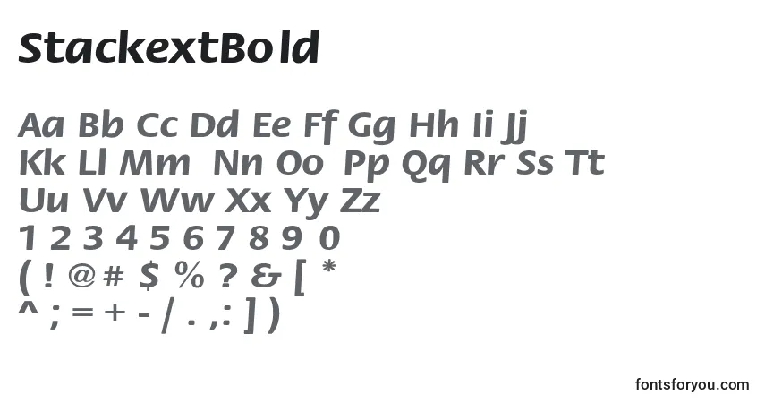 Шрифт StackextBold – алфавит, цифры, специальные символы