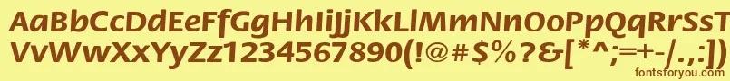 Шрифт StackextBold – коричневые шрифты на жёлтом фоне