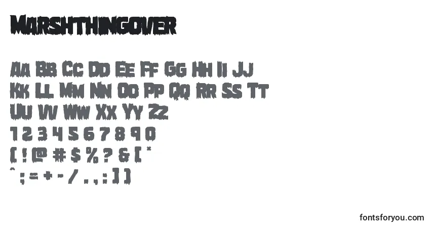 A fonte Marshthingover – alfabeto, números, caracteres especiais