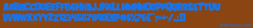 Marshthingover Font – Blue Fonts on Brown Background