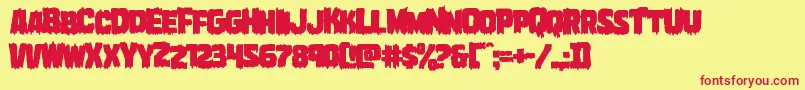 Marshthingover Font – Red Fonts on Yellow Background