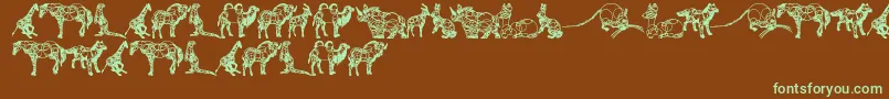 Czcionka AnimalLine – zielone czcionki na brązowym tle