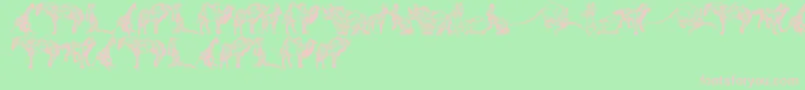 フォントAnimalLine – 緑の背景にピンクのフォント