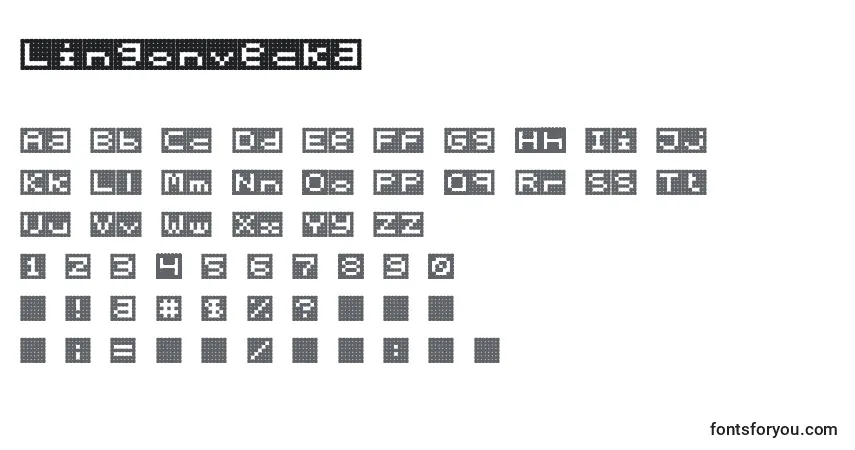 A fonte Lingonvecka – alfabeto, números, caracteres especiais