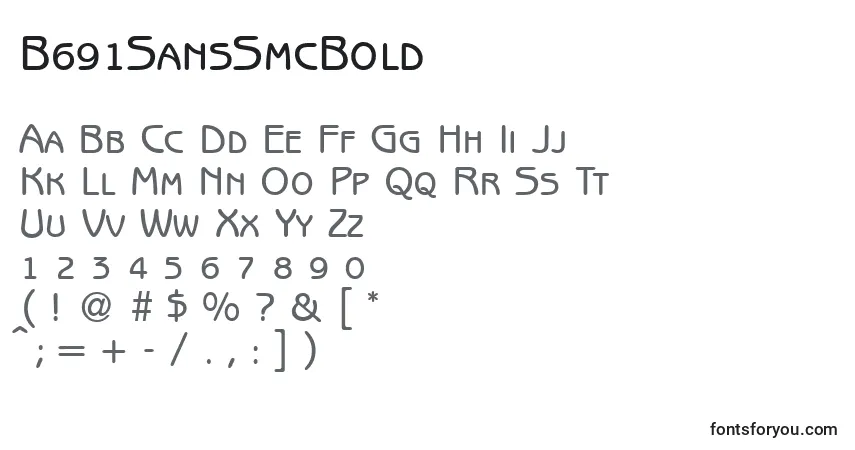 A fonte B691SansSmcBold – alfabeto, números, caracteres especiais