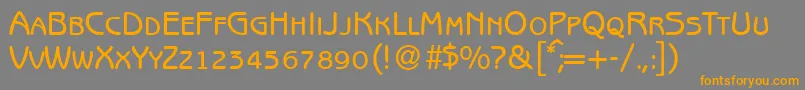 B691SansSmcBold-Schriftart – Orangefarbene Schriften auf grauem Hintergrund