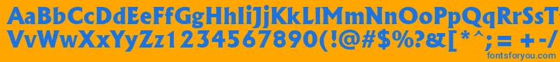 Albr85x Font – Blue Fonts on Orange Background