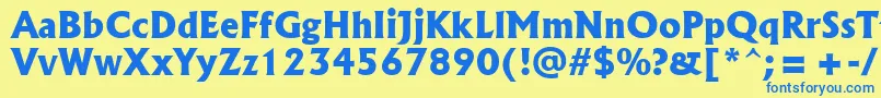 Albr85x Font – Blue Fonts on Yellow Background