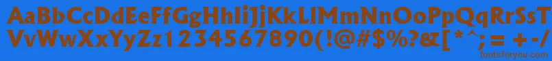 Albr85x Font – Brown Fonts on Blue Background