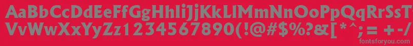 Czcionka Albr85x – szare czcionki na czerwonym tle