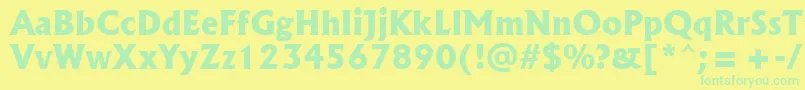 Albr85x Font – Green Fonts on Yellow Background