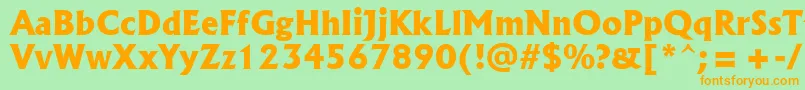 Albr85x Font – Orange Fonts on Green Background