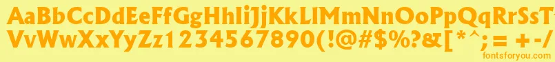 Albr85x Font – Orange Fonts on Yellow Background