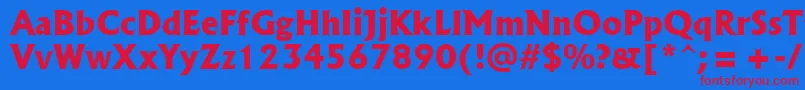 Albr85x Font – Red Fonts on Blue Background