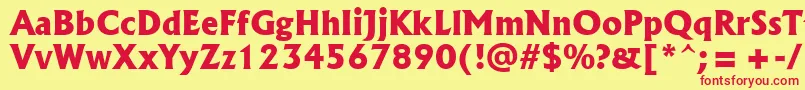 フォントAlbr85x – 赤い文字の黄色い背景