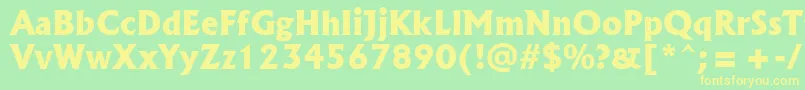 Albr85x Font – Yellow Fonts on Green Background