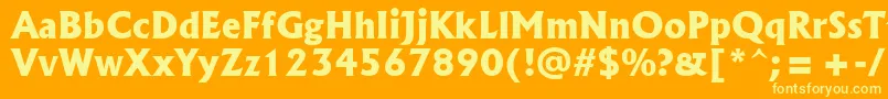 Albr85x Font – Yellow Fonts on Orange Background