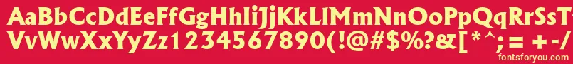 Albr85x Font – Yellow Fonts on Red Background