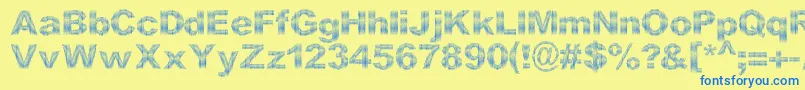 DccStripesNew Font – Blue Fonts on Yellow Background