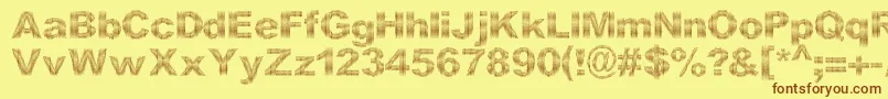 DccStripesNew Font – Brown Fonts on Yellow Background