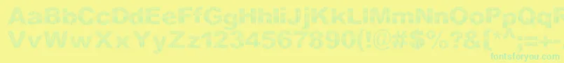 DccStripesNew Font – Green Fonts on Yellow Background