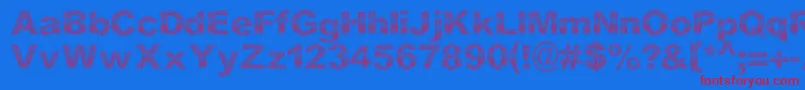 フォントDccStripesNew – 赤い文字の青い背景
