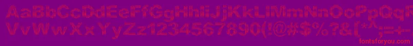 DccStripesNew Font – Red Fonts on Purple Background