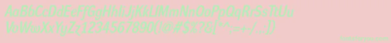 DynagrotesklmBolditalic Font – Green Fonts on Pink Background