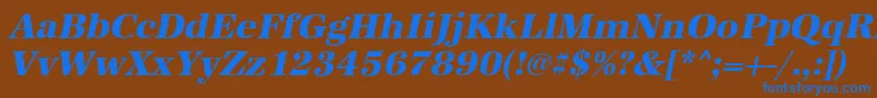 AntiquastdXboldItalic Font – Blue Fonts on Brown Background