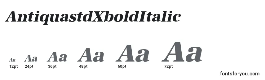 Размеры шрифта AntiquastdXboldItalic