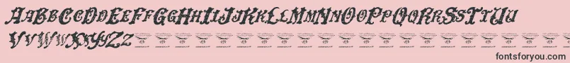Fonte DinglehuckleberryItalic – fontes pretas em um fundo rosa