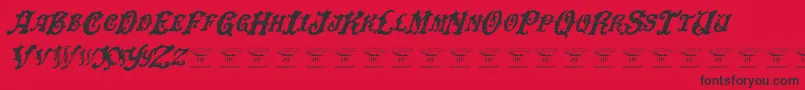 DinglehuckleberryItalic Font – Black Fonts on Red Background