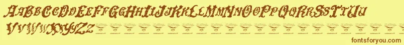 DinglehuckleberryItalic Font – Brown Fonts on Yellow Background