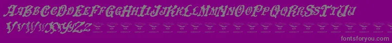 DinglehuckleberryItalic-Schriftart – Graue Schriften auf violettem Hintergrund