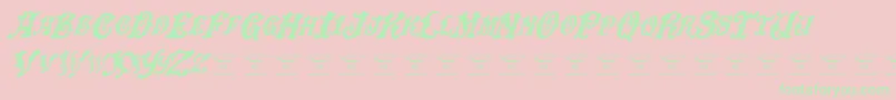 DinglehuckleberryItalic-fontti – vihreät fontit vaaleanpunaisella taustalla