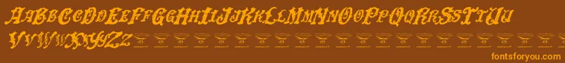 DinglehuckleberryItalic Font – Orange Fonts on Brown Background