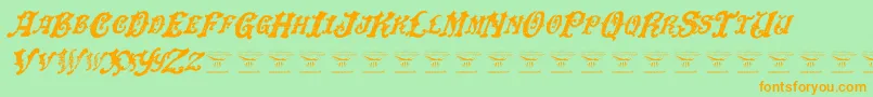 fuente DinglehuckleberryItalic – Fuentes Naranjas Sobre Fondo Verde