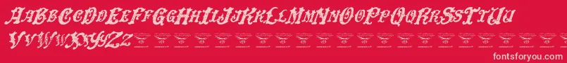 DinglehuckleberryItalic Font – Pink Fonts on Red Background