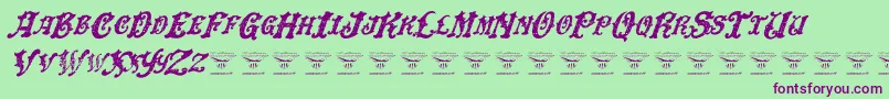 DinglehuckleberryItalic Font – Purple Fonts on Green Background