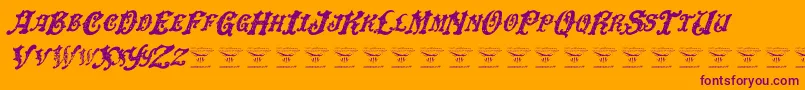 Шрифт DinglehuckleberryItalic – фиолетовые шрифты на оранжевом фоне