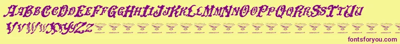 Police DinglehuckleberryItalic – polices violettes sur fond jaune