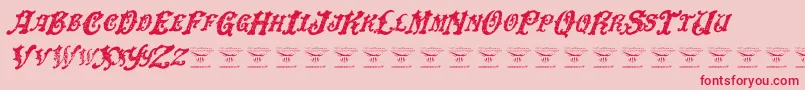 DinglehuckleberryItalic-Schriftart – Rote Schriften auf rosa Hintergrund