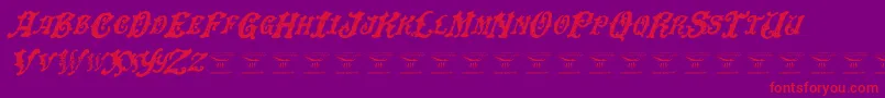 DinglehuckleberryItalic Font – Red Fonts on Purple Background