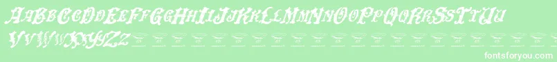 Fonte DinglehuckleberryItalic – fontes brancas em um fundo verde