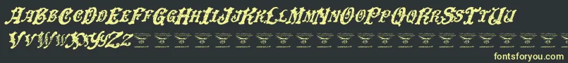 DinglehuckleberryItalic-Schriftart – Gelbe Schriften auf schwarzem Hintergrund