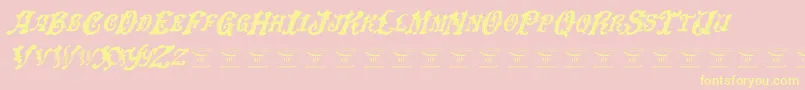 DinglehuckleberryItalic Font – Yellow Fonts on Pink Background