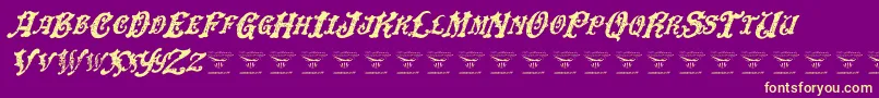 DinglehuckleberryItalic Font – Yellow Fonts on Purple Background