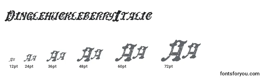 Размеры шрифта DinglehuckleberryItalic (8916)