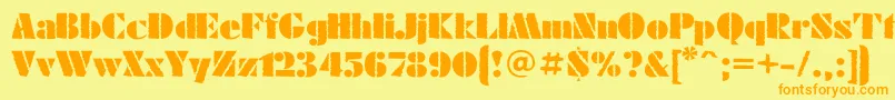 FuturaeugeniacWinter30 Font – Orange Fonts on Yellow Background